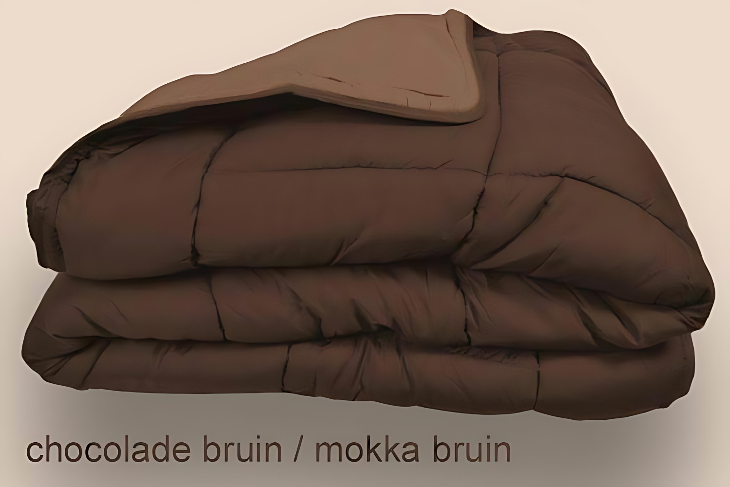 Dekbed met vaste overtrek choco bruin - mokka bruin