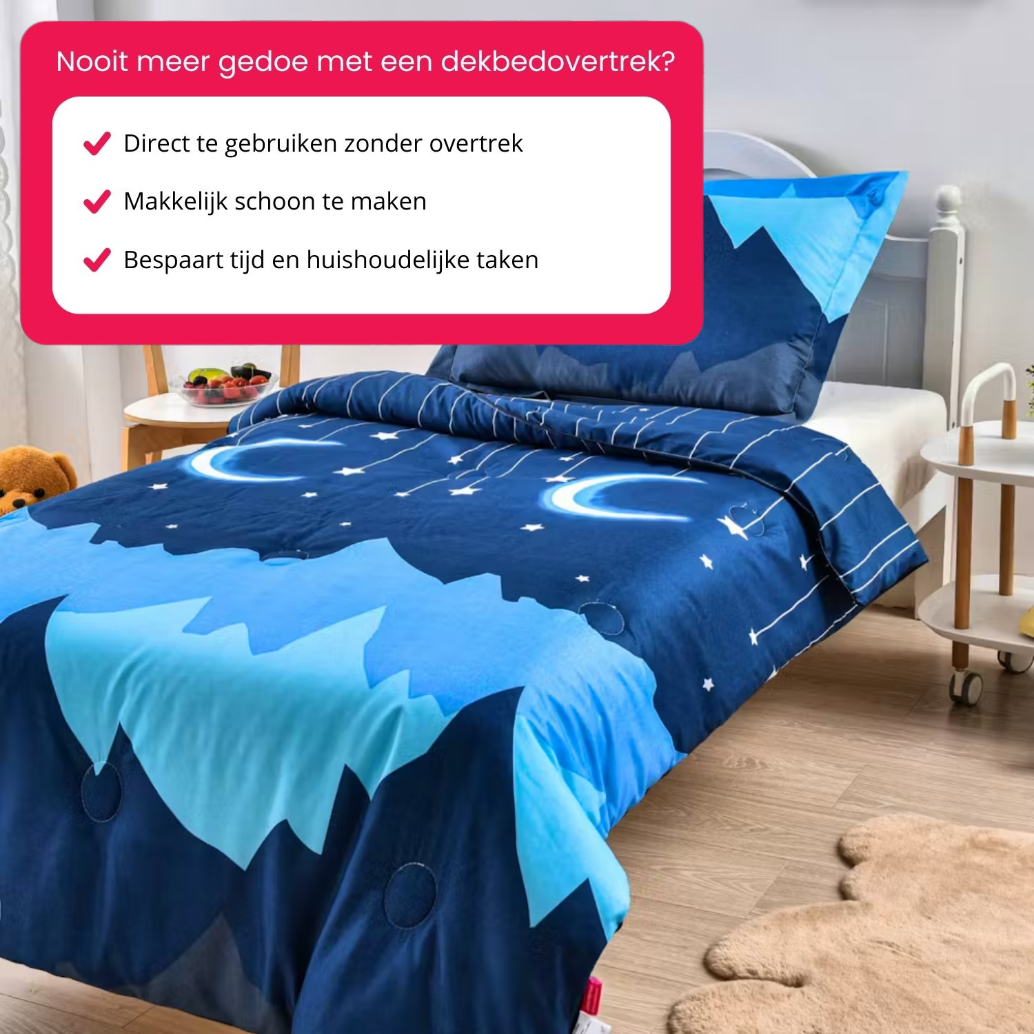 Kinderdekbed makkelijk schoon te houden