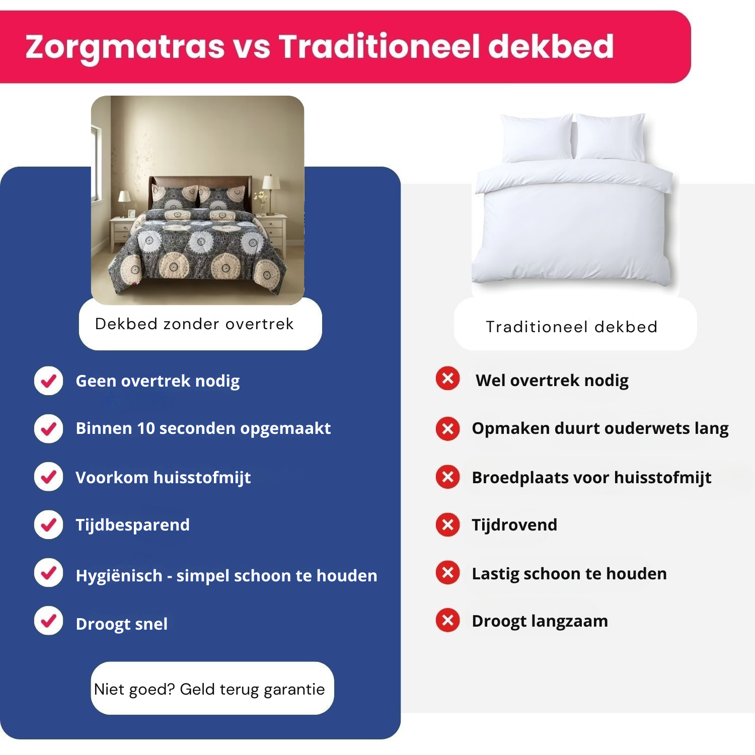 Dekbed met veel voordelen tov een normaal dekbed