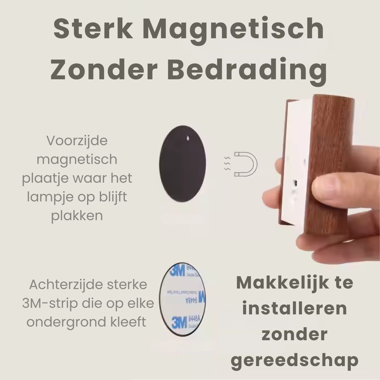 Draadloos wandlampje met bewegingssensor