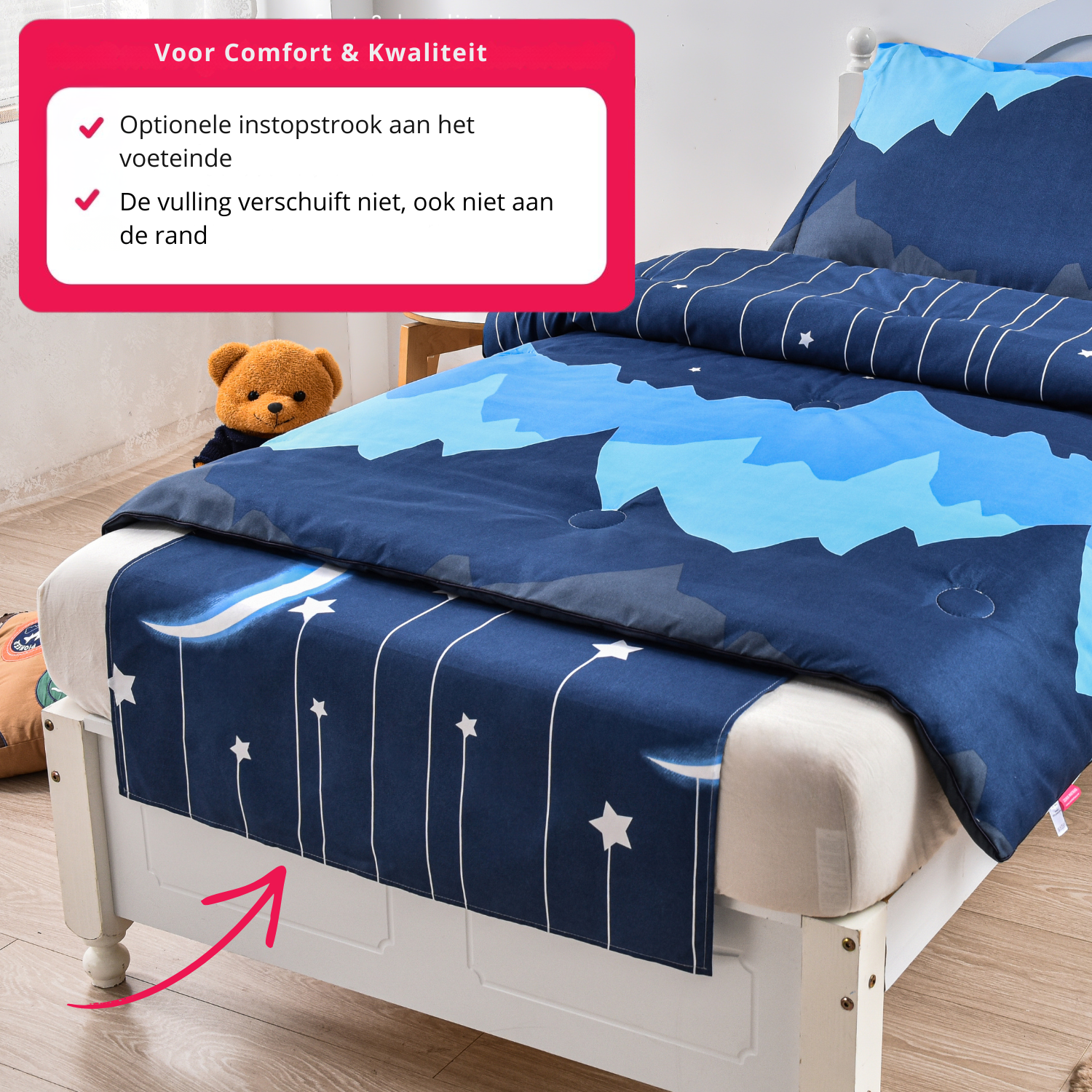 Kinderdekbed met instopstrook - Luna - Dekbed zonder overtrek
