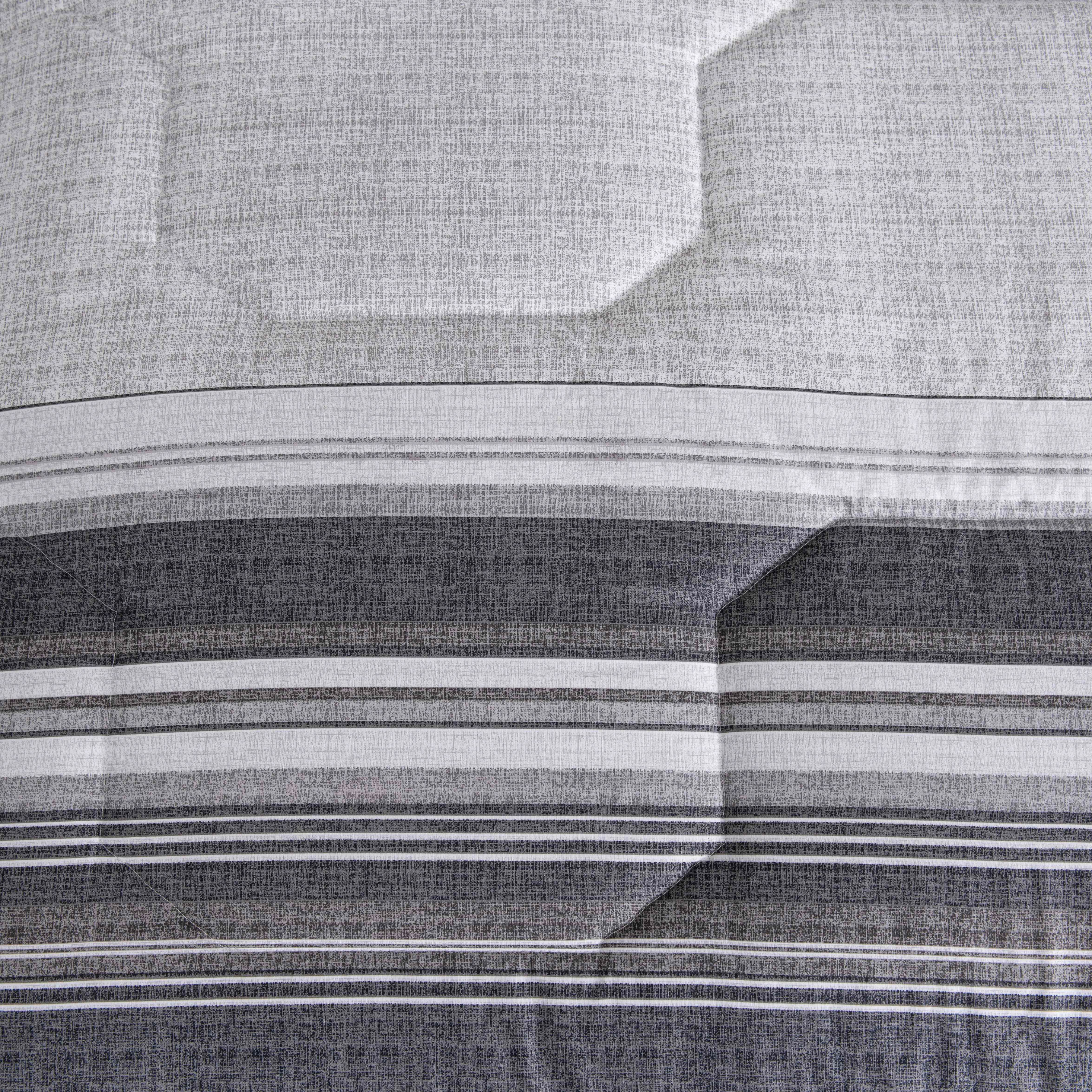 Velvet 2-delig 4-seizoenendekbed - verschillende grijs getinte strepen en bijzonder stikpatroon