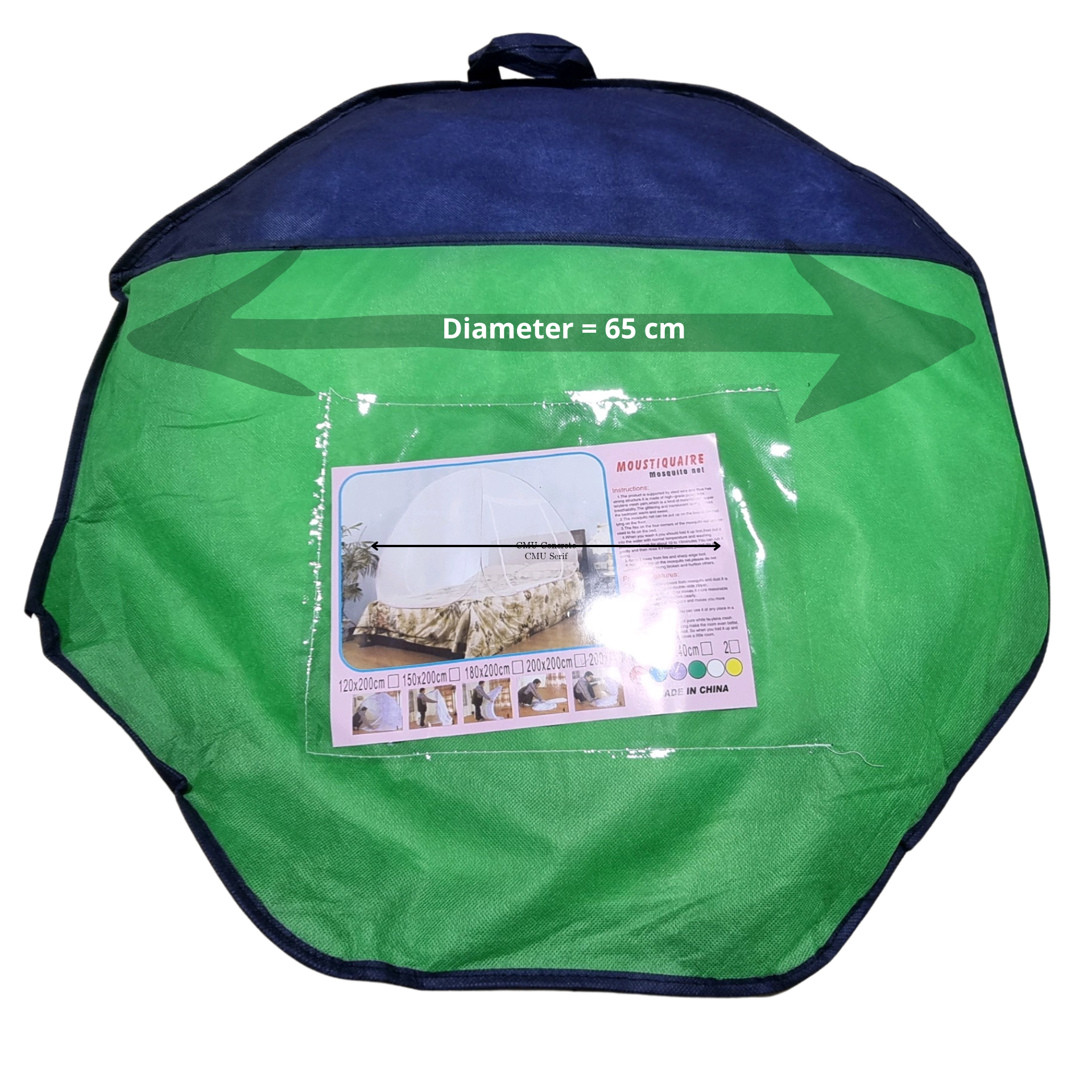 Klamboe popup - diameter opgevouwen