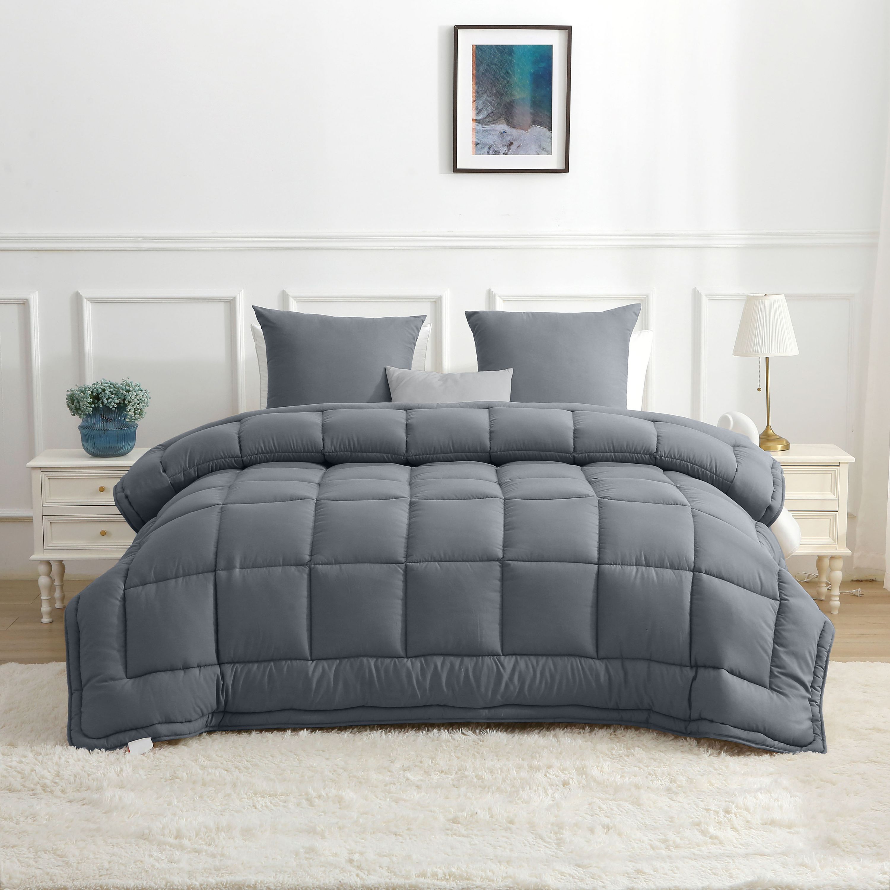 Dekbed met vaste overtrek - Grijs