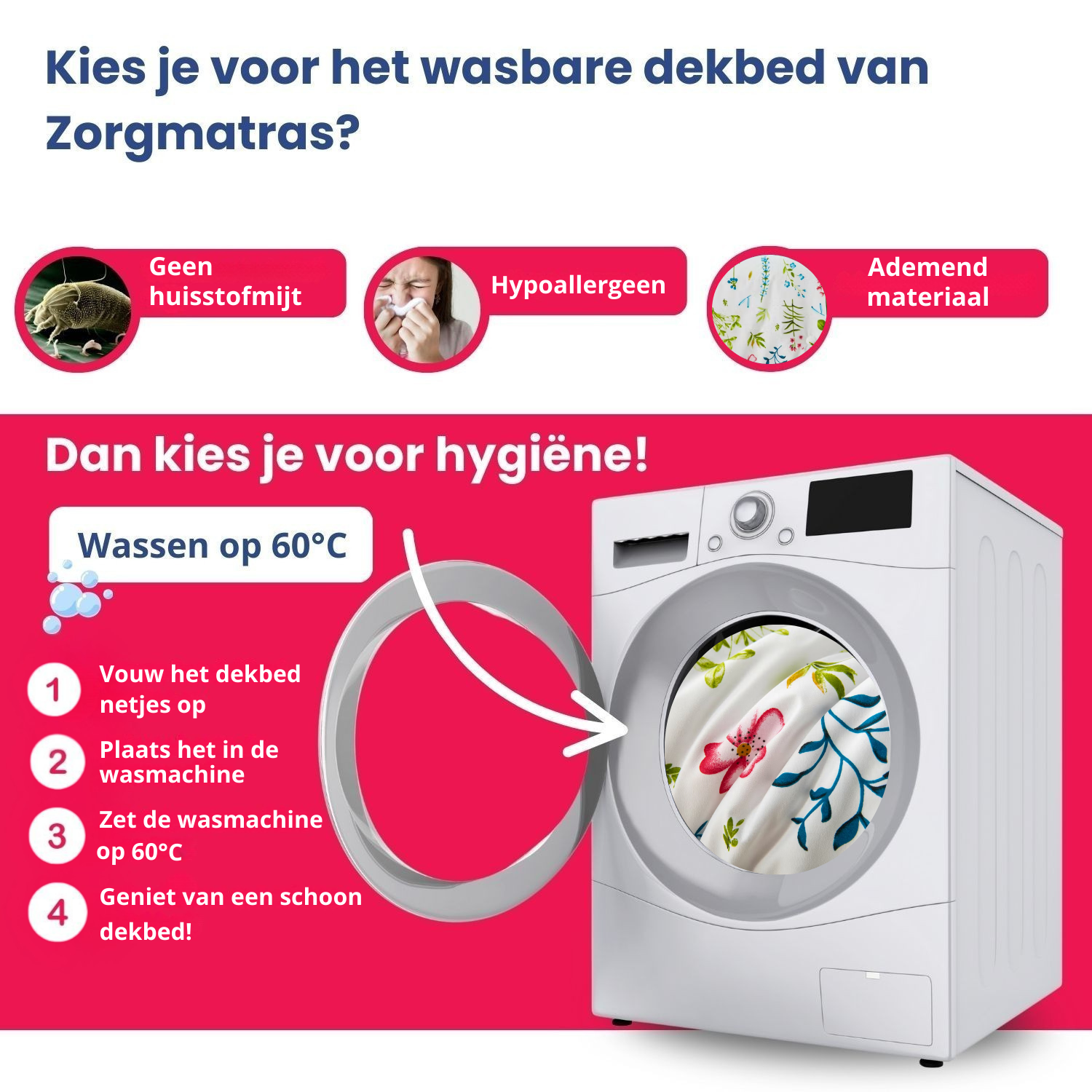 Dekbed Loua Zonder overtrek voor de zomer - past in elke wasmachine