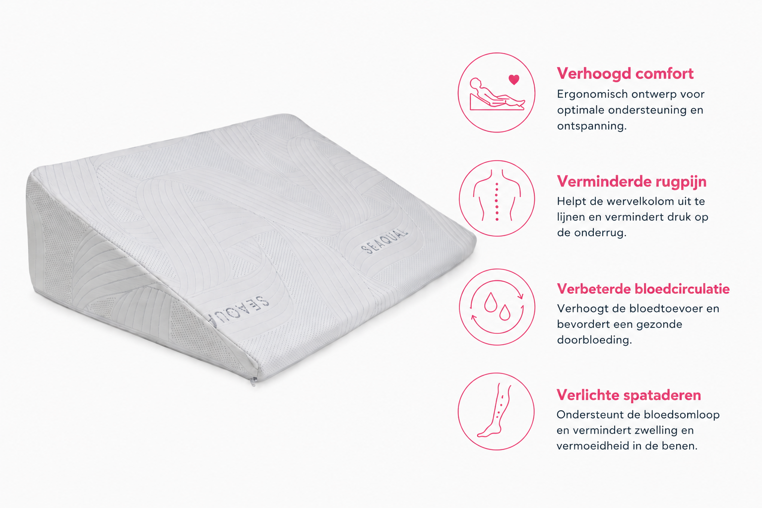 Matrasverhoger voor extra comfort, betere bloedcirculatie en ondersteuning van rug en benen.