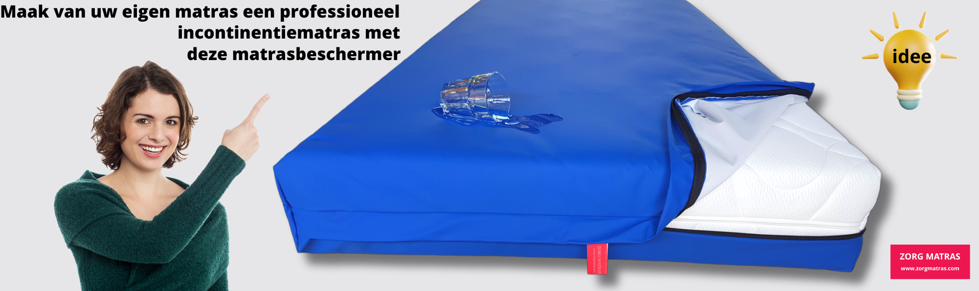 Maak van uw eigen matras een een professioneel incontinentie matras met deze matrasbeschermer