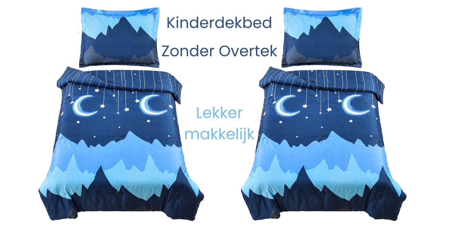 Dekbed voor kinderen zonder overtrek met maan en sterren